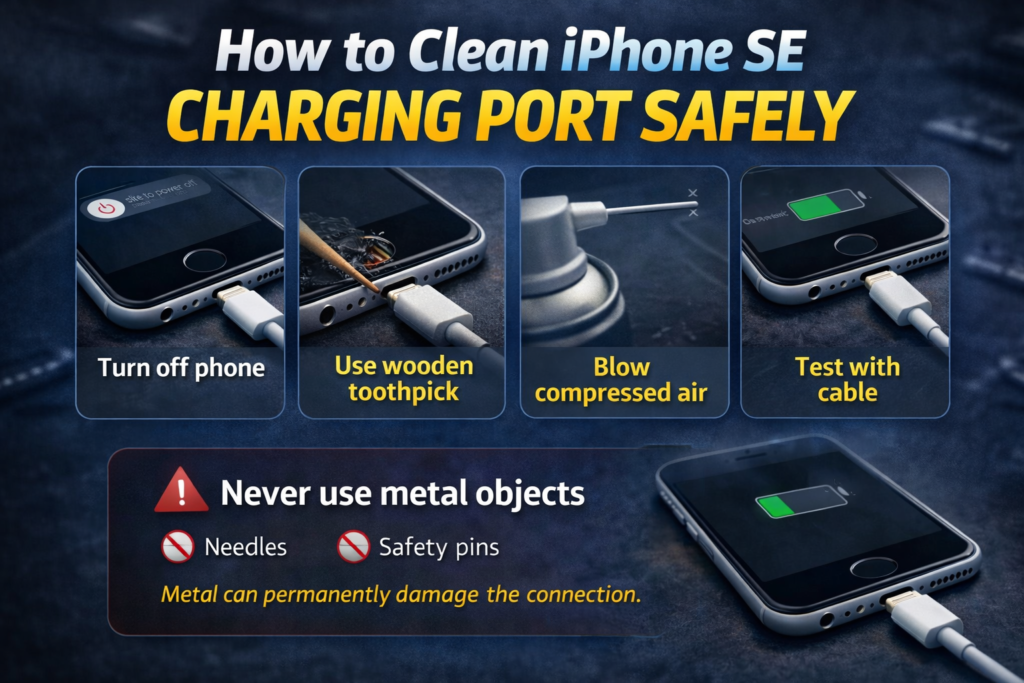 How to Clean iPhone SE Charging Port Safely